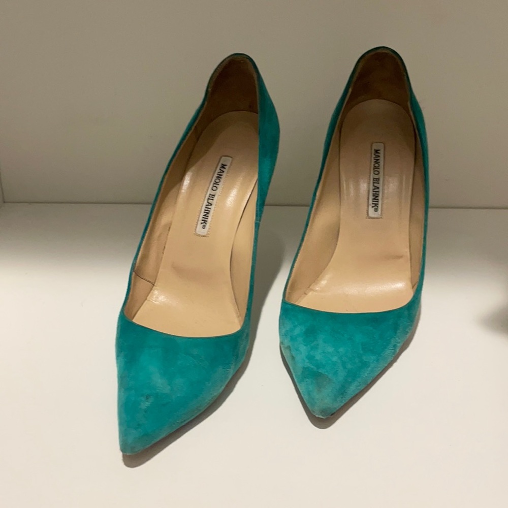 Manolo Blahnik pump teal size 40 used